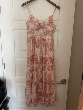 Trixxi Cream Dress with Dusty Pink Floral Print
